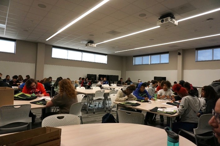 Students working on project