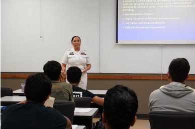 Female Navy Officer giving speech