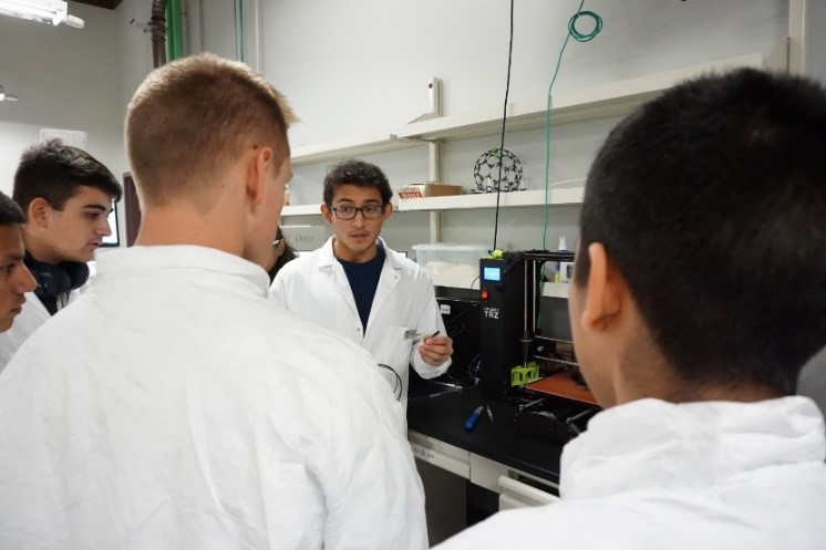 Students in lab coat